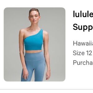 lululemon athletica Blue One-Shoulder Bra